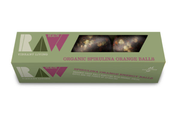 Raw spirulina orange energy balls